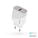 19e598bf183daf65db1c204f0078d2b1 Kucni punjac Pluginn PI-D52S, QC3.0 18W sa micro USB kablom beli CE