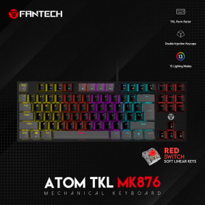 4d5cbe508f81f48e3647aeb92a03819d Tastatura Mehanicka Gaming Fantech MK876 RGB Atom TKL crna (Red switch)