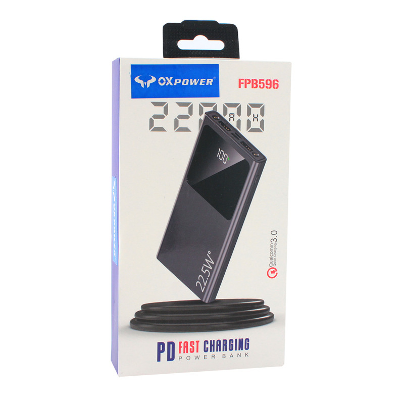0dba7634034d9a62d213982bd89bef07 Back up baterija Oxpower PD30 PD QC 22.5W 30000 mAh crna