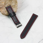 1e176027f18de5fec38db41d542664cc Narukvica elegant kozna za smart watch 22mm crno crvena