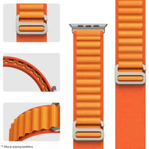 252cadd2fa72b48de22f6448580b8e4e Narukvica Moye Smart Watch Alpine Loop Strap 44/45/49mm Black With Orange