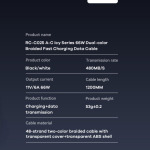 284409aabec06ee0841d627bae4dd0bd Data kabl REMAX RC-025 lcy Series Fast Charging 6A, 66W, USB na Type C, 1.2m crni