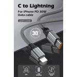 36c69385ab37e4d14dbe90637e66a96f Data kabl LDNIO LC441I 30w, Type C na iPhone lightning sivi 1m