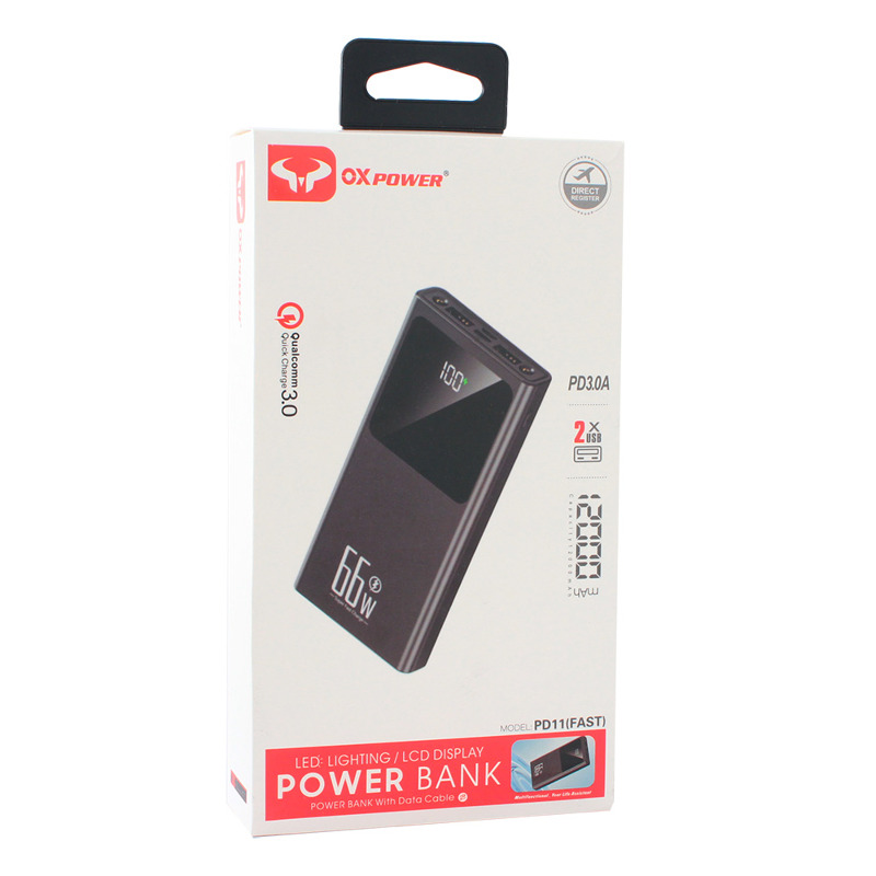 a24b9b020f3fbe5b0ab956ca3231b5af Back up baterija Oxpower PD30 PD QC 22.5W 30000 mAh crna