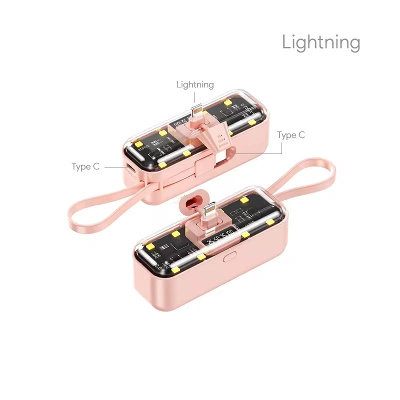 b63050166153563900433abeedcf9327 Back up baterija privezak Oxpower 5000mAh Type C roze