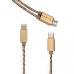 cff089aa3865412a80f2576dbcb90097 Data kabl LDNIO LC86 za iPhone lightning/micro USB zlatni 1m