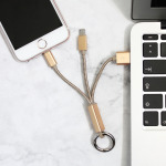 db2698724f89818e4473a64c3cfbf4d6 Data kabl LDNIO LC89 sa priveskom za iPhone lightning/micro USB zlatni