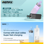 e3d0952f177c4a30679d26ec767fb9b9 Power Bank with 2 Fast Charging Cables REMAX Stervui Series RPP-619 PD 20W+ QC 22.5W 10000mAh crni