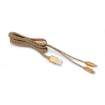 f9a9595f2398c548dd9847644844992a Data kabl LDNIO LC86 za iPhone lightning/micro USB zlatni 1m