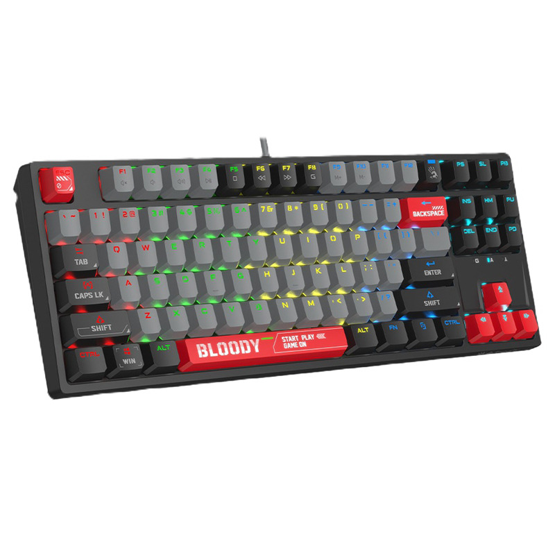 1cd03fb5300549255580d776148e0e52 A4 TECH S87 Bloody RGB Mechanical Energy Red switch USB US crna tastatura