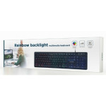 af28ee76de31f46d9c0c7407c85faa8f KB-UML-02 Gembird Rainbow multimedijalna tastatura sa pozadinskim osvetljenjem, US layout USB