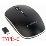 ca08a2964bc38ac1e10dd69a4dbc1064 MUSW-4BSC-01 Gembird Type-C Necujni bezicni mis 2,4GHz opticki USB 800-1600Dpi black 115mm