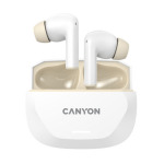 3acbebf008e25c2aa59bffbe6d2ee632 CANYON headset HEXAGON 7 TWS ANC+ENC Wireless Charge White
