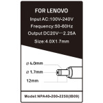 0ce82c7596e003b778a0aa76d704e0a6 NPA40-200-2250 (IB09) ** Gembird punjac za laptop 45W-20V-2.25A, 4.0x1.7mm Yellow (641 Alt=IB10)
