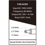 99fa2c00496dd2934a826f9ea5f568ea NPA90-190-4740 (AC09) ** Gembird punjac za laptop 90W-19V-4.74A, 5.5x1.7mm yellow (826)