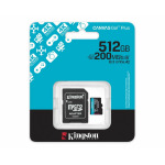ce66dd860a7ad657f91ff0cc182a5445 KINGSTON Memorijska kartica U3 V30 microSDXC 512GB Canvas Go Plus 200MB/s A2 + adapter SDCG4/512GB