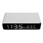 c92543d59bda640dc7b389d680b6f104 DAC-WPC-01-S Gembird Digitalni sat + alarm sa bezicnim punjenjem telefona, Silver