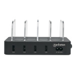 21c0abad7625c67b930f4a757aa8df18 USB punjač 4-port Manhattan 102261 5V/2.4V/34W/držač za telefon Crni