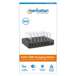 3fc13d56b17a83e6ca5b265174e106d4 USB punjač 6-port Manhattan 102254 5V/2.4V/50W/držač za telefon Crni