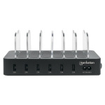 a749bf6e84d0e411acbf861389752c23 USB punjač 6-port Manhattan 102254 5V/2.4V/50W/držač za telefon Crni