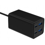 afb239e8def8120391cbf00d72b9d5b2 TA-UC-2A2C-PD65-01-BK Gembird 4-port 65W GaN USB PowerDelivery brzi punjac, black
